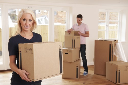 Organised home storage unit with packed household items in Northwoolwich