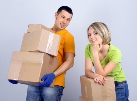 A newly moved-in home with boxes being unpacked after Northwoolwich removals