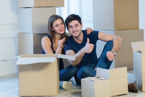 Packing and loading household goods for small removals in North Woolwich