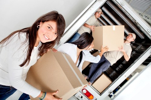 Packed household items prepared for storage in Northwoolwich